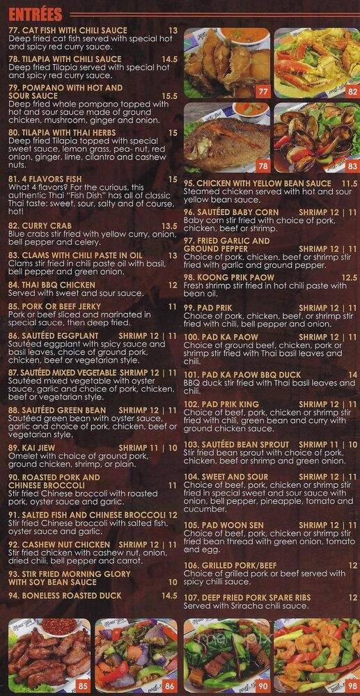 Krua Thai Restaurant - North Hollywood, CA menu_pic