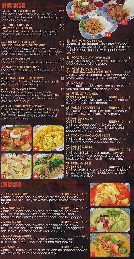 Krua Thai Restaurant - North Hollywood, CA menu_pic