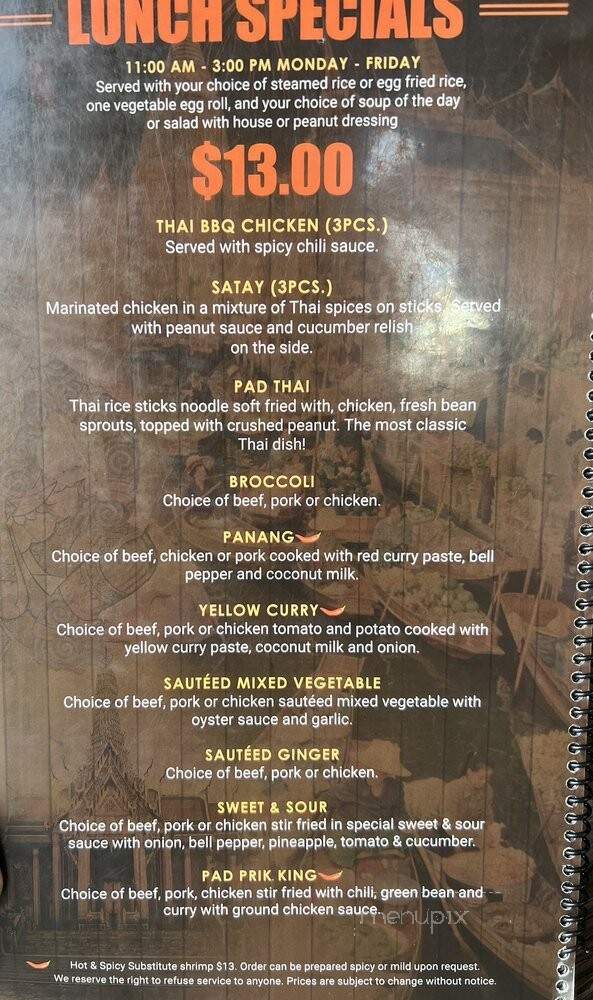 Krua Thai Restaurant - North Hollywood, CA menu_pic