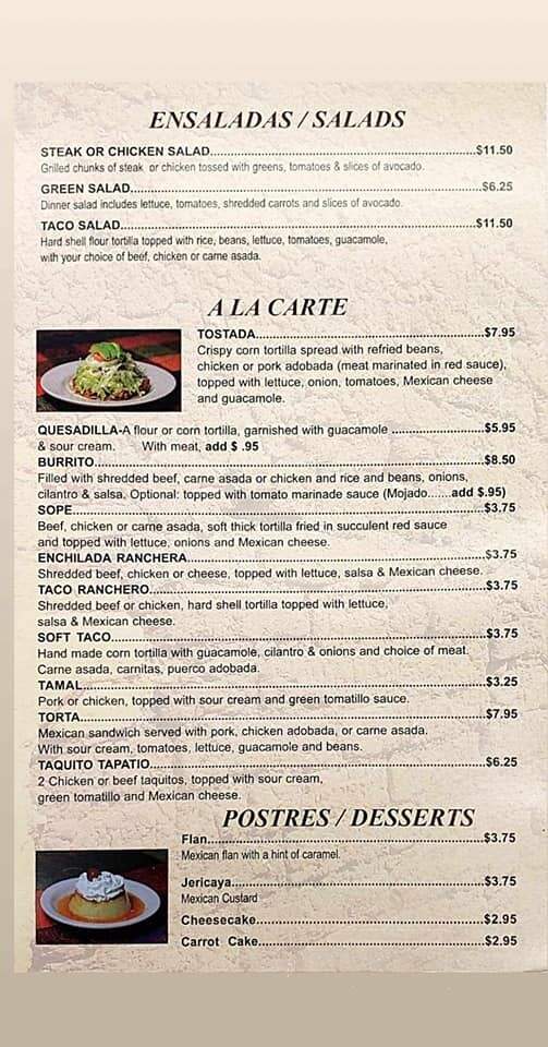 El Abuelo Restaurant - San Fernando, CA menu_pic