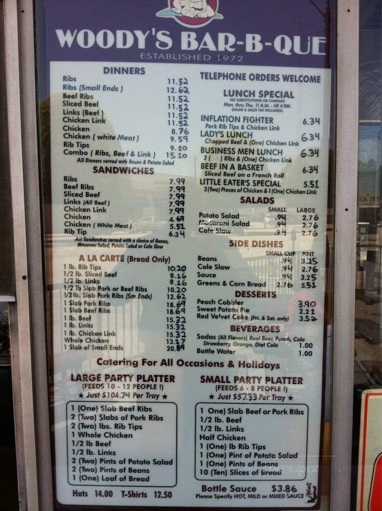 Woody's Bar-B-Que - Inglewood, CA menu_pic