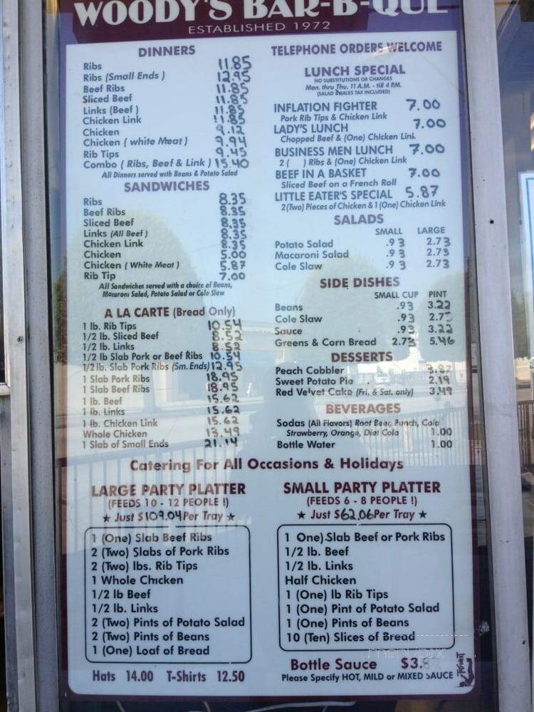 Woody's Bar-B-Que - Inglewood, CA menu_pic