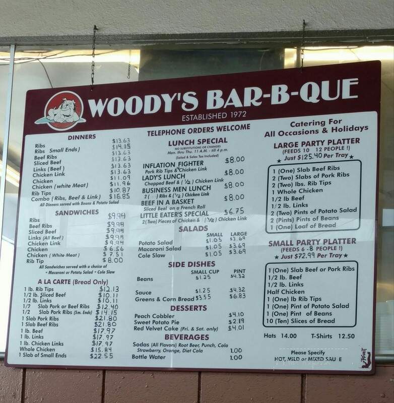 Woody's Bar-B-Que - Inglewood, CA menu_pic