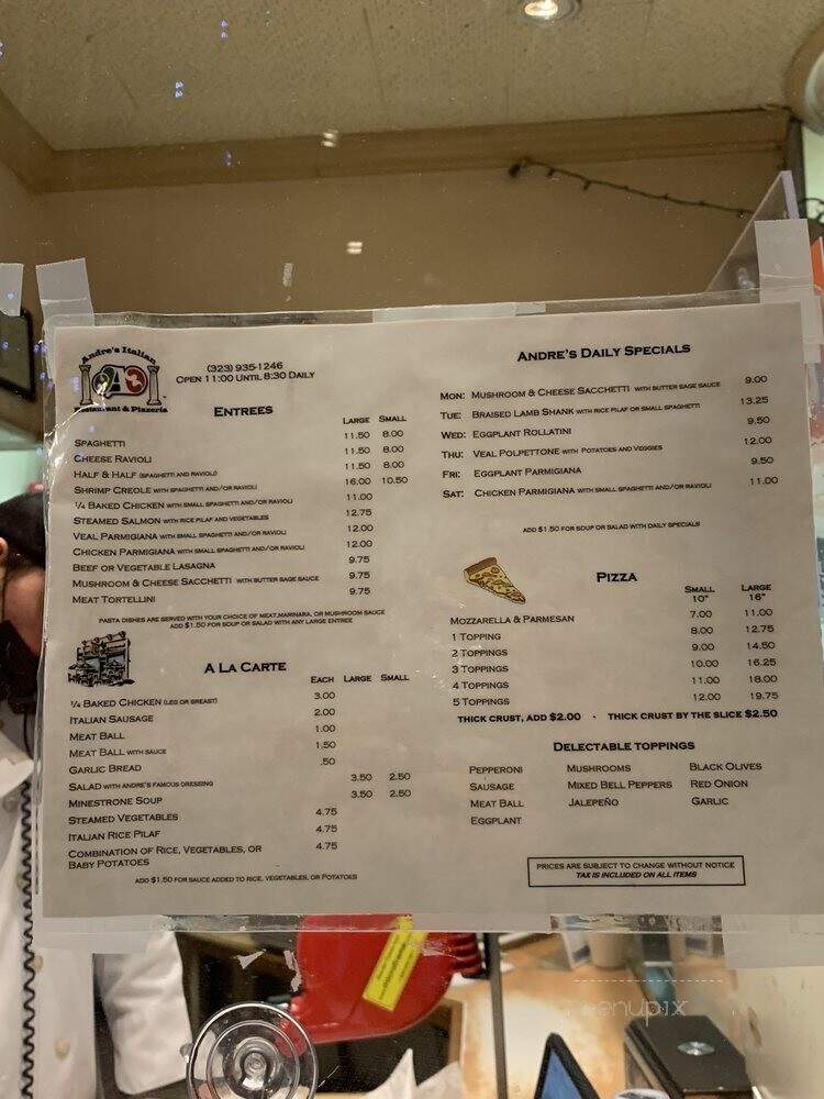 Andre's Restaurant - Los Angeles, CA menu_pic
