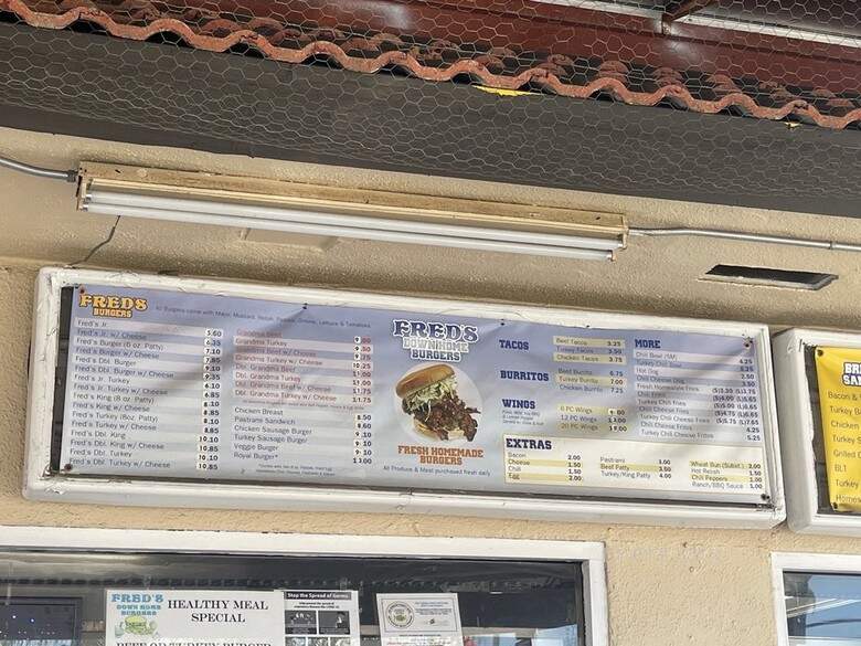 Fred's Downhome Burgers - Los Angeles, CA menu_pic
