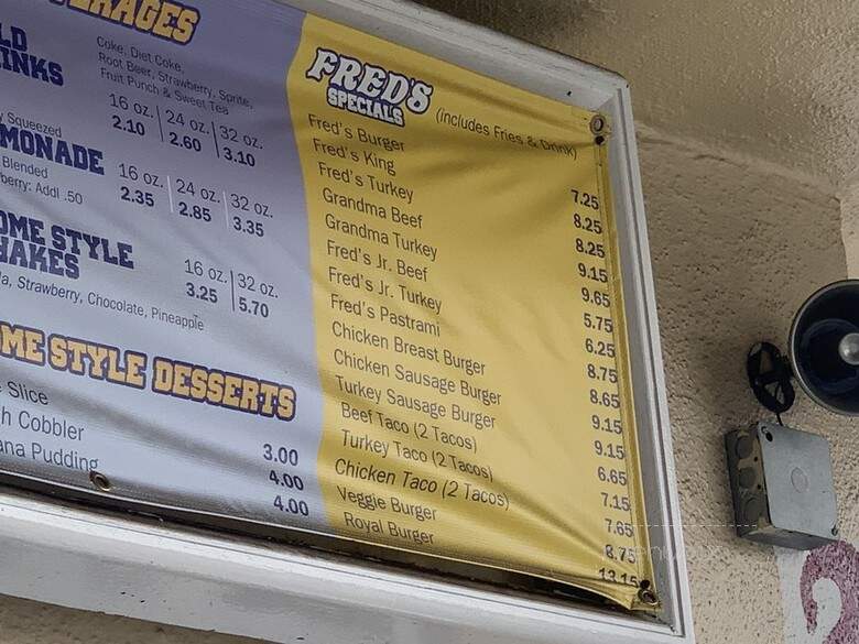 Fred's Downhome Burgers - Los Angeles, CA menu_pic
