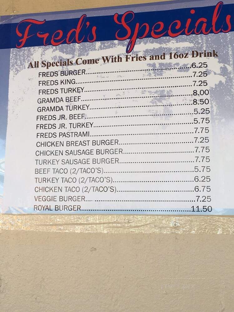 Fred's Downhome Burgers - Los Angeles, CA menu_pic