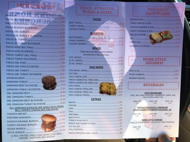 Fred's Downhome Burgers - Los Angeles, CA menu_pic