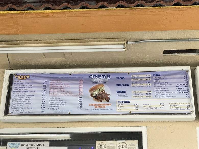 Fred's Downhome Burgers - Los Angeles, CA menu_pic