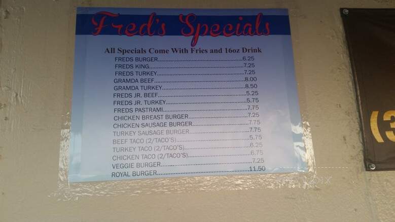 Fred's Downhome Burgers - Los Angeles, CA menu_pic