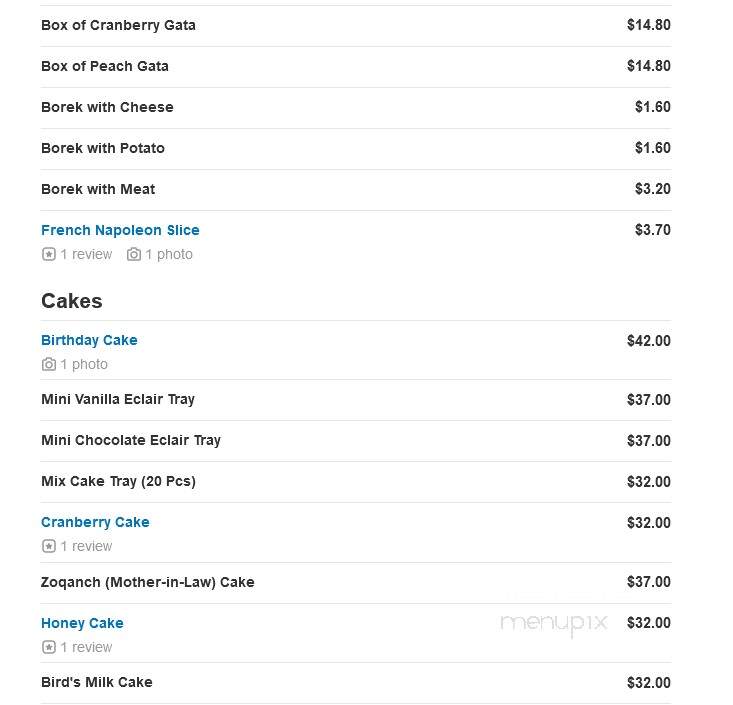 Van Bakery Restaurant - Glendale, CA menu_pic