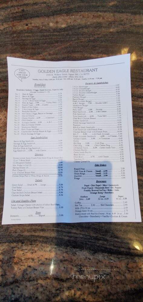 Golden Eagle Restaurant - Signal Hill, CA menu_pic