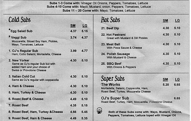 O J's Submarines - Lakewood, CA menu_pic
