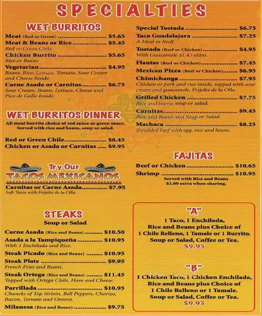 Casa Gamino - Pico Rivera, CA menu_pic