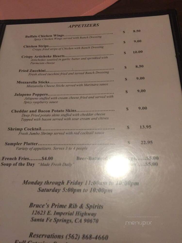 Bruce's Restaurant - Santa Fe Springs, CA menu_pic