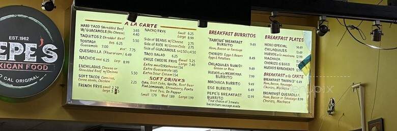Pepe's Mexican Food - Temple City, CA menu_pic
