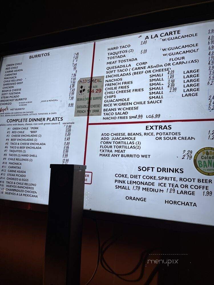 Pepe's Mexican Food - Temple City, CA menu_pic