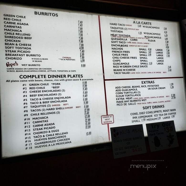 Pepe's Mexican Food - Temple City, CA menu_pic