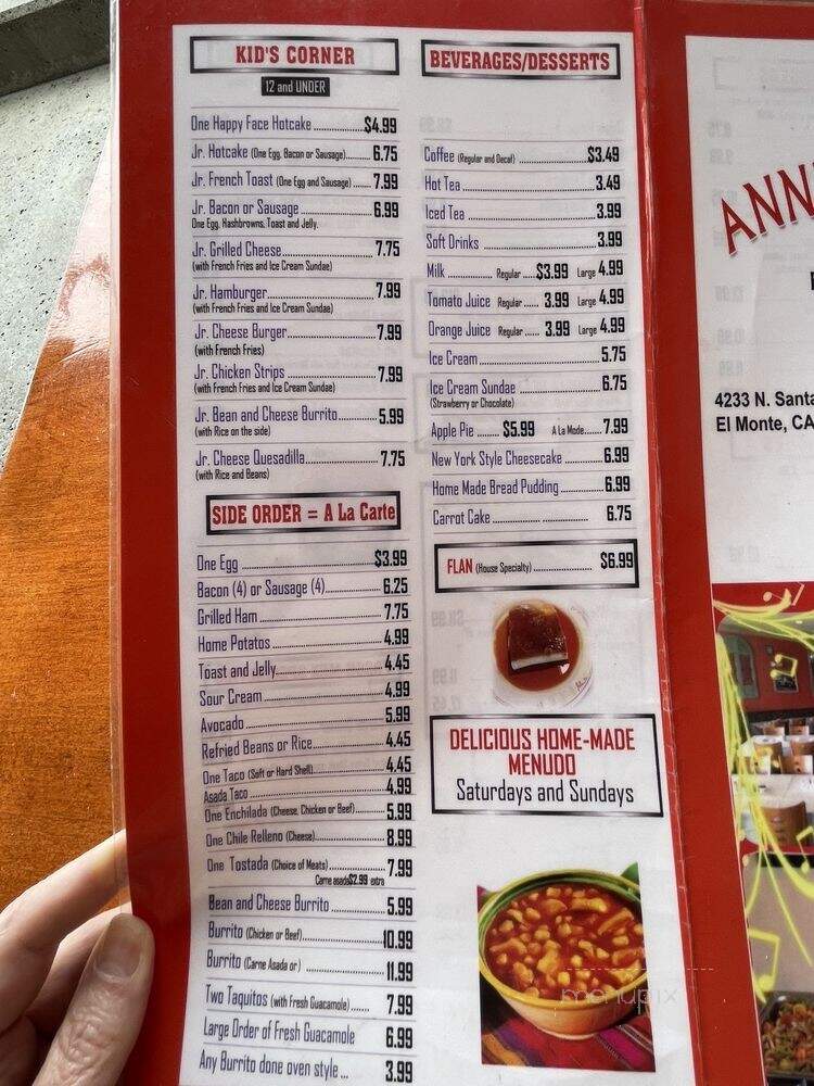 Annia's Kitchen - El Monte, CA menu_pic