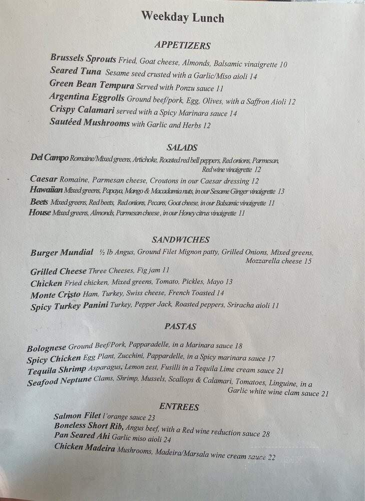 Cafe Mundial - Monrovia, CA menu_pic