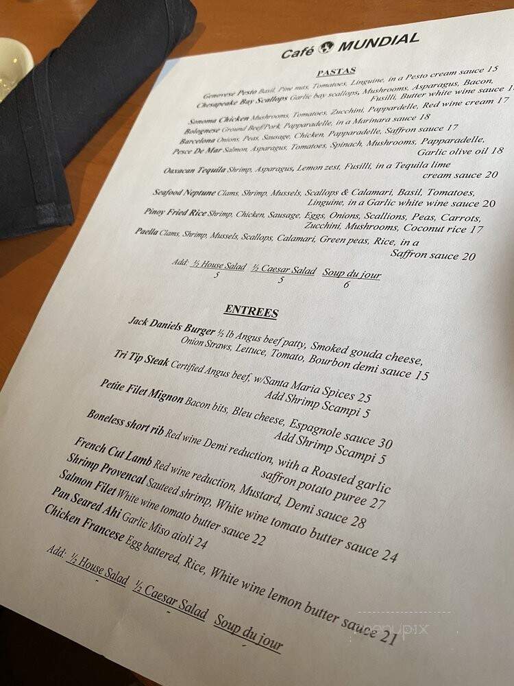 Cafe Mundial - Monrovia, CA menu_pic
