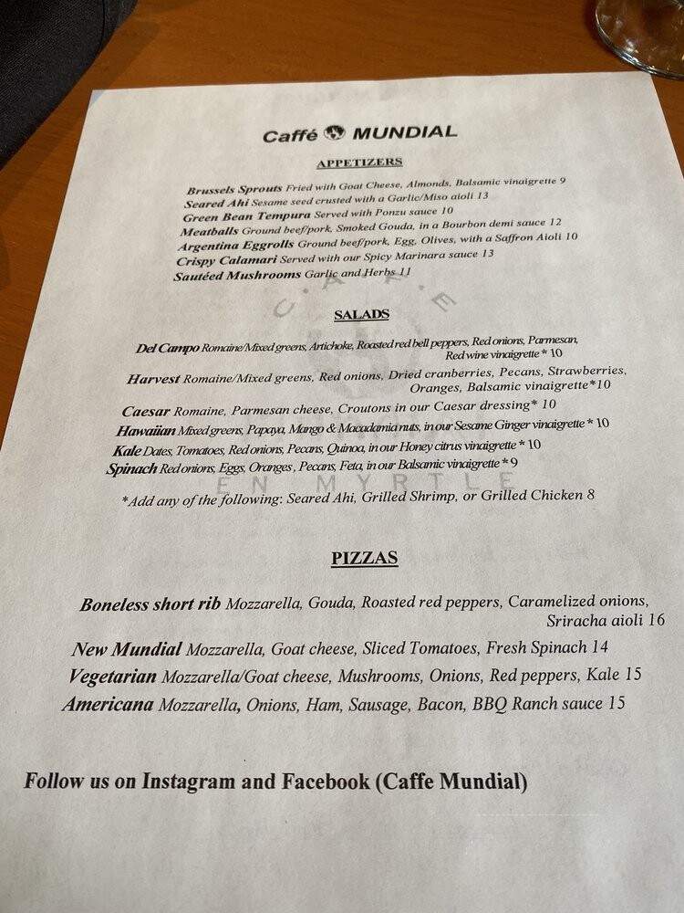 Cafe Mundial - Monrovia, CA menu_pic