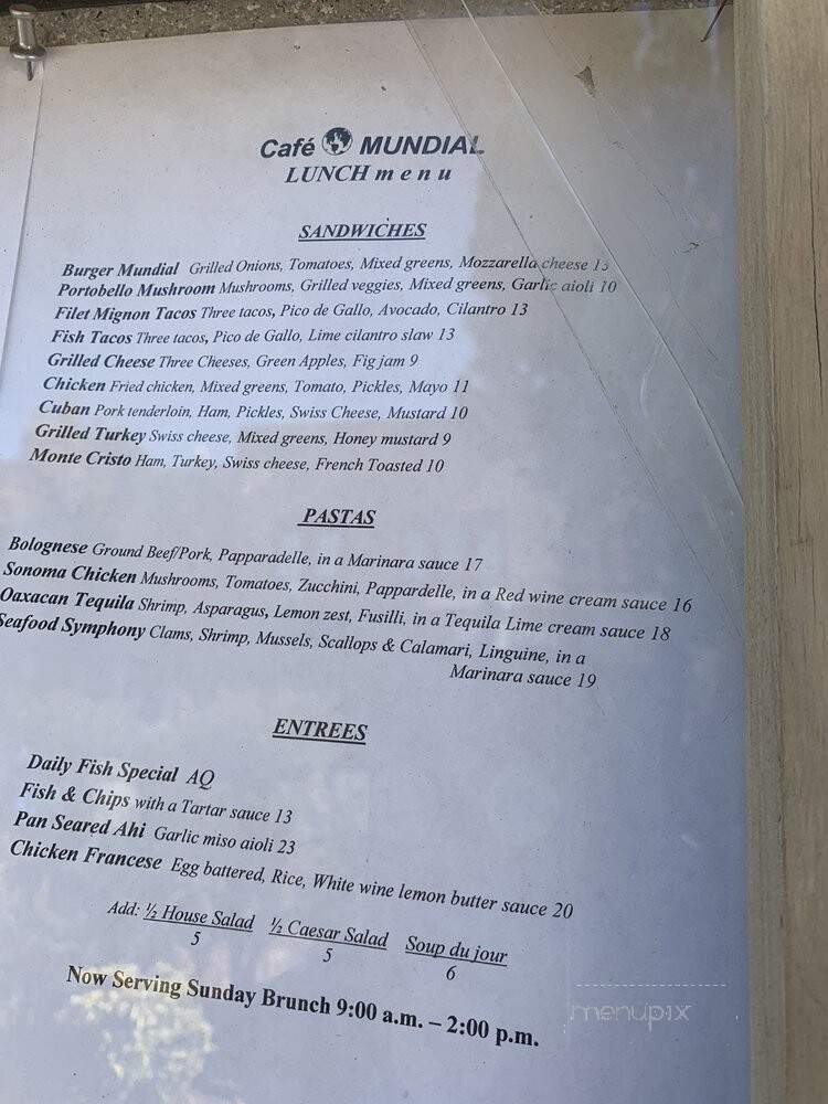 Cafe Mundial - Monrovia, CA menu_pic