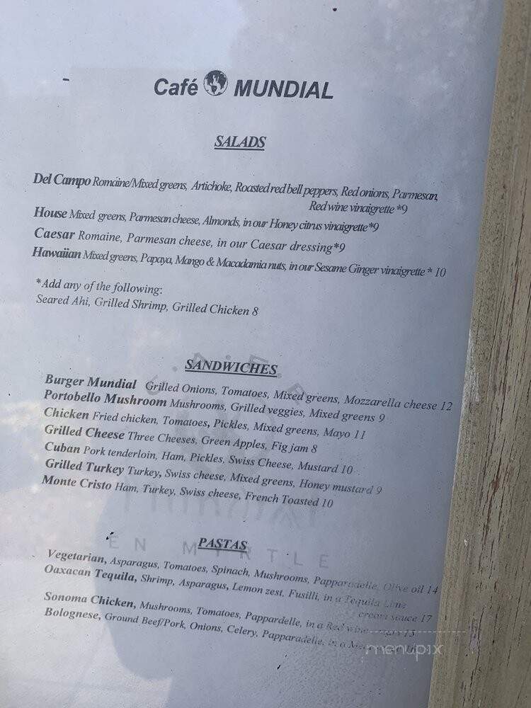 Cafe Mundial - Monrovia, CA menu_pic