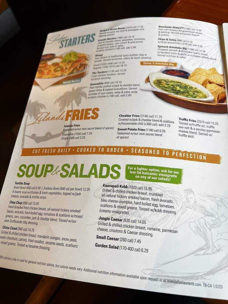 Islands Restaurant - Huntington Beach, CA menu_pic
