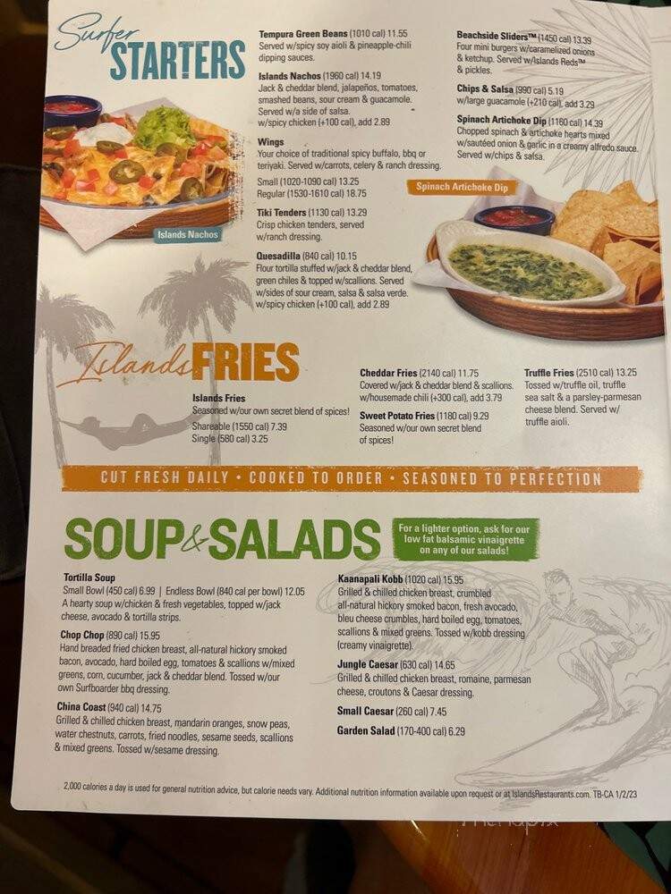 Islands Restaurant - Huntington Beach, CA menu_pic