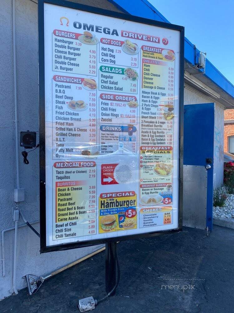 Omega Drive-In - Orange, CA menu_pic
