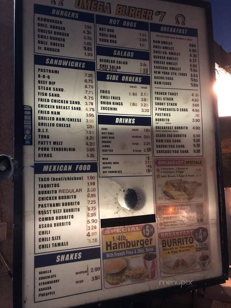Omega Drive-In - Orange, CA menu_pic