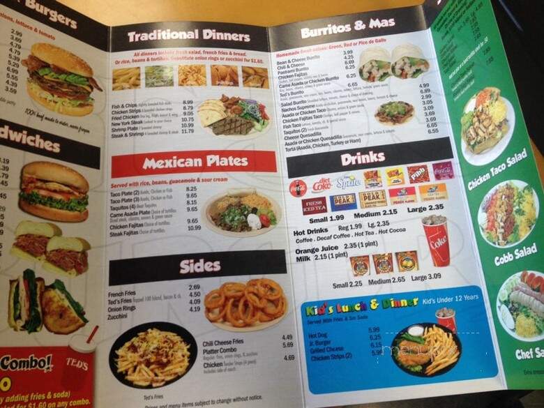 Ted's Burgers - Anaheim, CA menu_pic