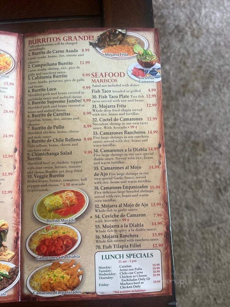 El Farolito Jr - Anaheim, CA menu_pic