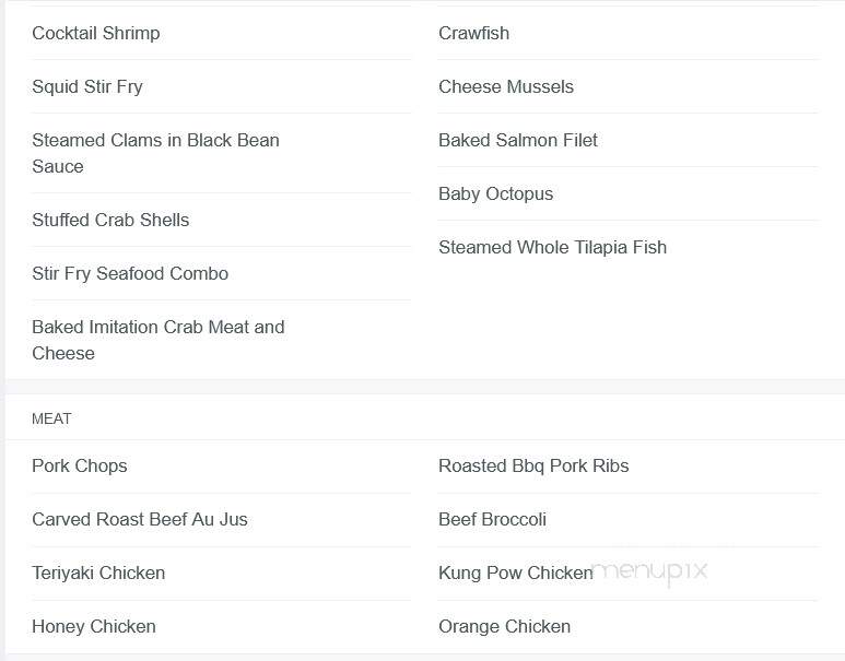 World Buffet - West Covina, CA menu_pic