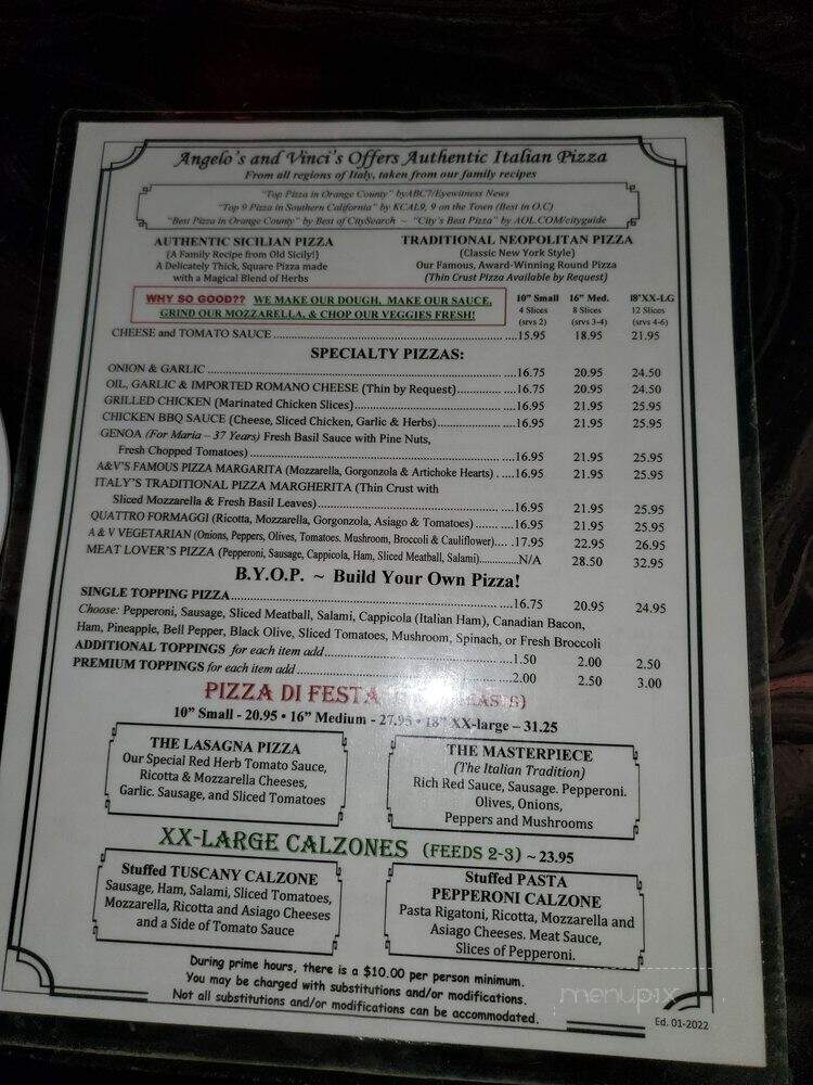 Angelo's & Vinci's Restaurant - Fullerton, CA
