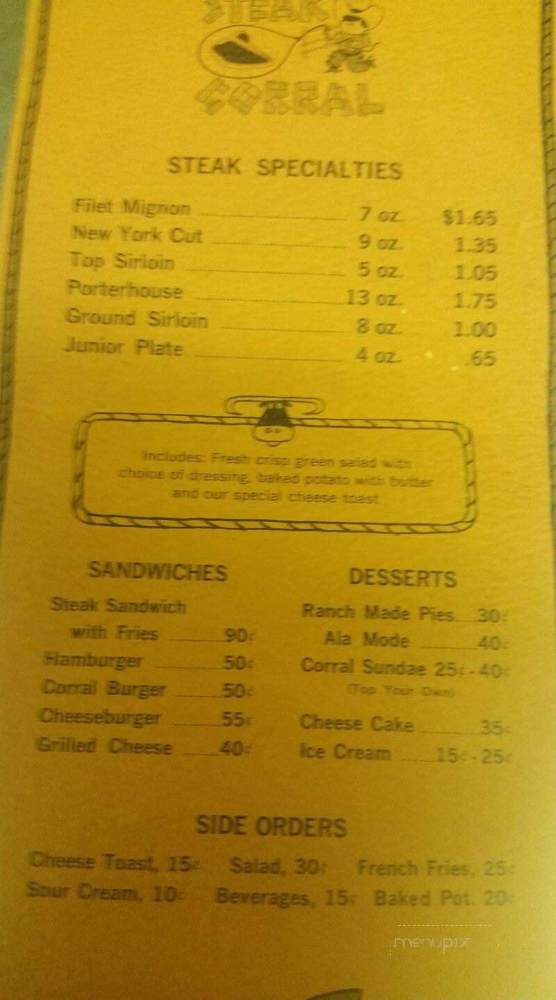 Steak Corral Restaurant - West Covina, CA menu_pic