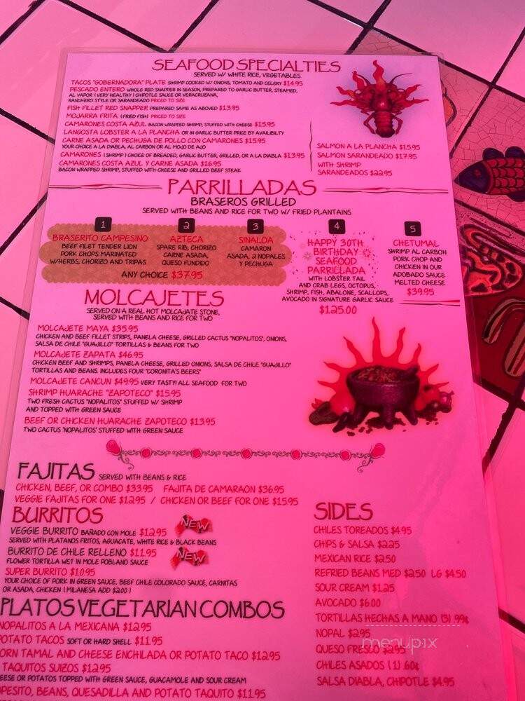 La Parrilla - Covina, CA menu_pic