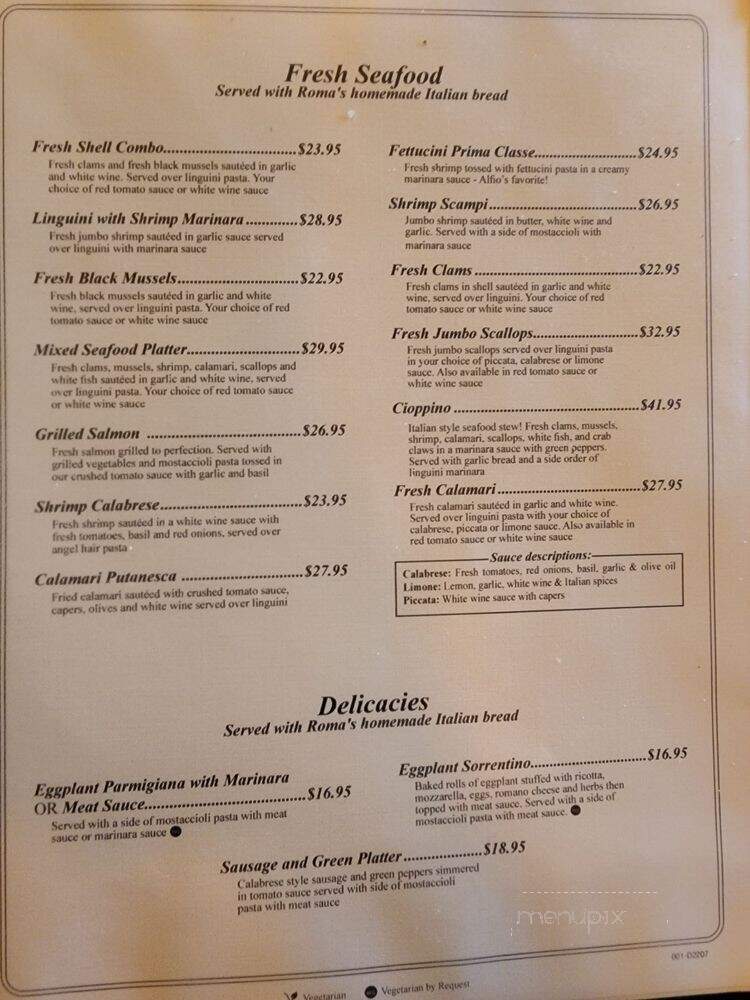 Roma D Italia - Tustin, CA menu_pic