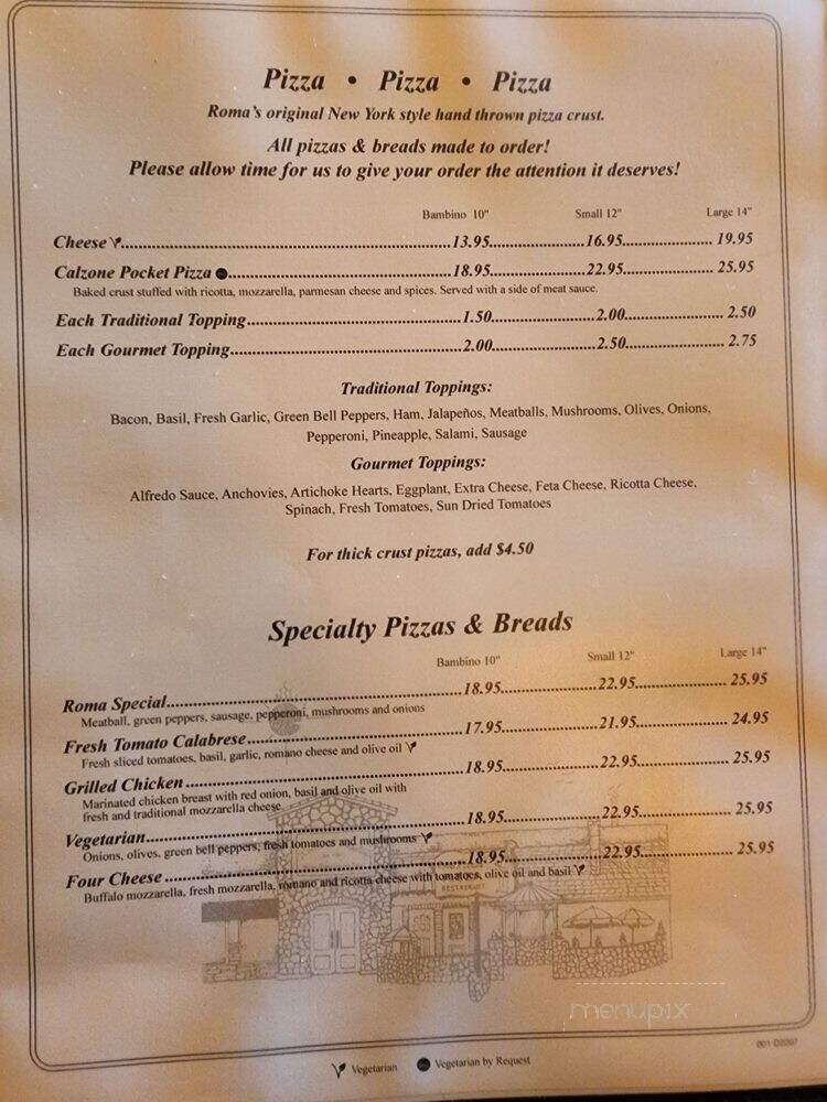 Roma D Italia - Tustin, CA menu_pic