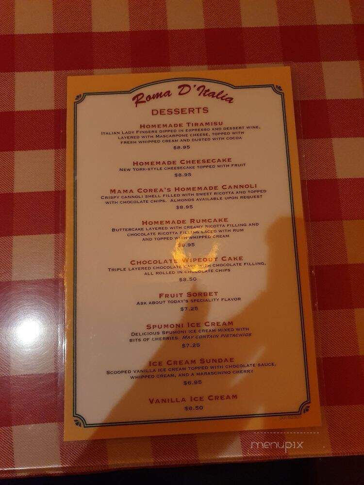 Roma D Italia - Tustin, CA menu_pic