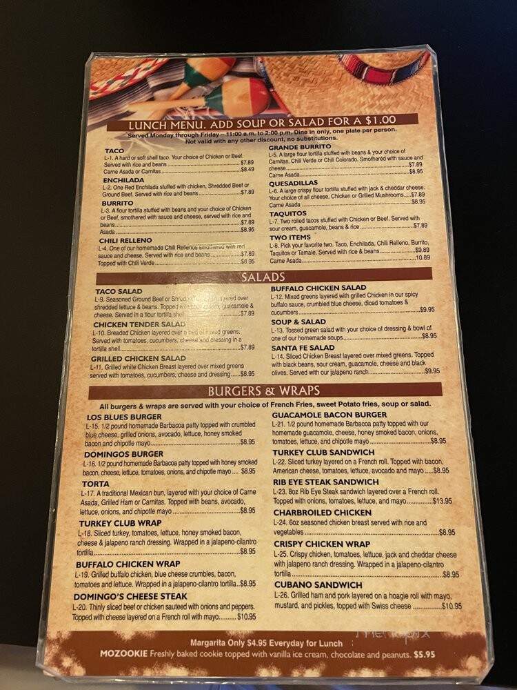 Los Domingos - Barstow, CA menu_pic