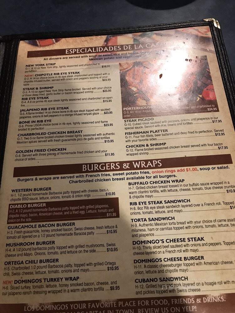 Los Domingos - Barstow, CA menu_pic