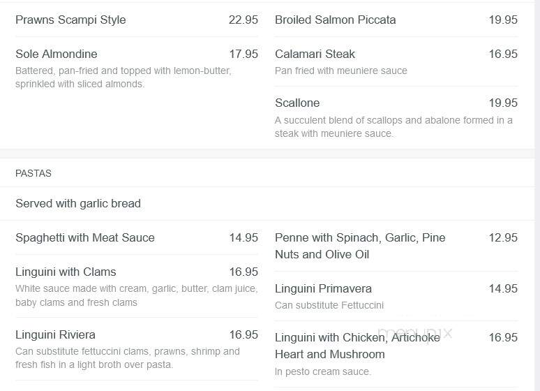 Petar's Restaurant - Lafayette, CA menu_pic