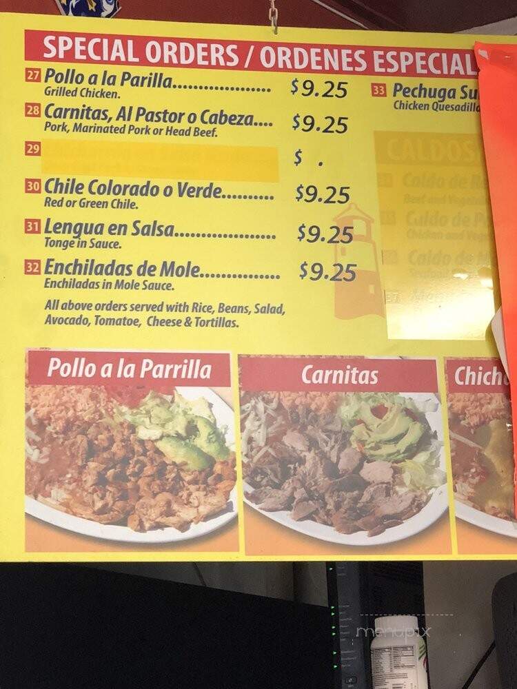 Taqueria El Farolito - Concord, CA menu_pic
