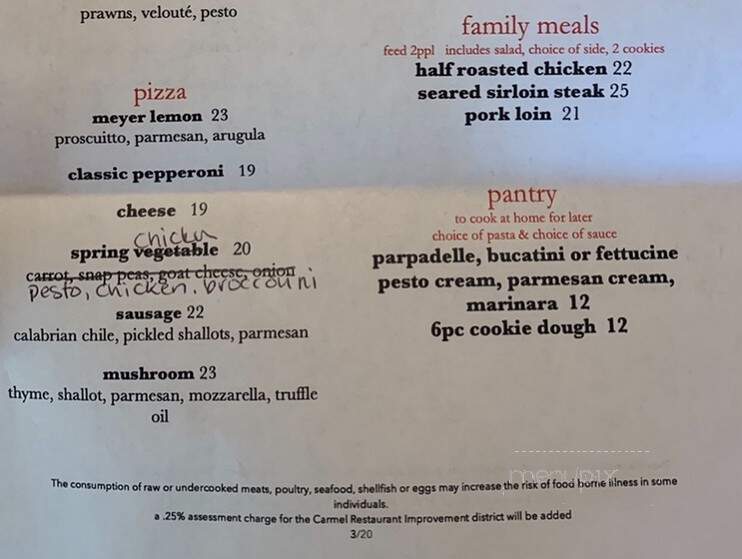 Corkscrew Cafe - Carmel Valley, CA menu_pic