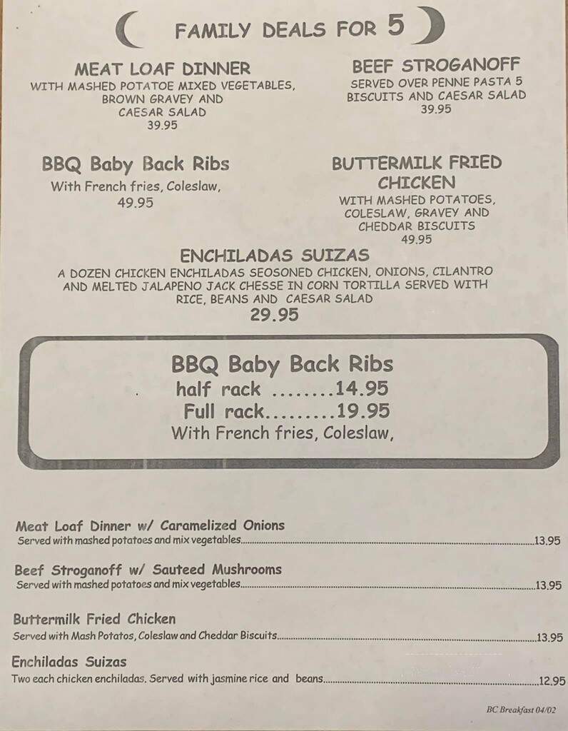 Black Cow Cafe - Montrose, CA menu_pic