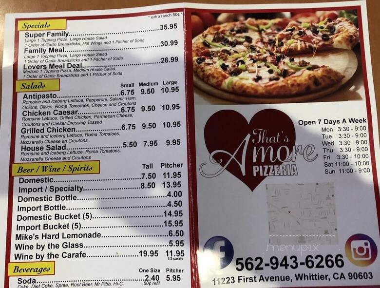 That's Amore - Whittier, CA menu_pic