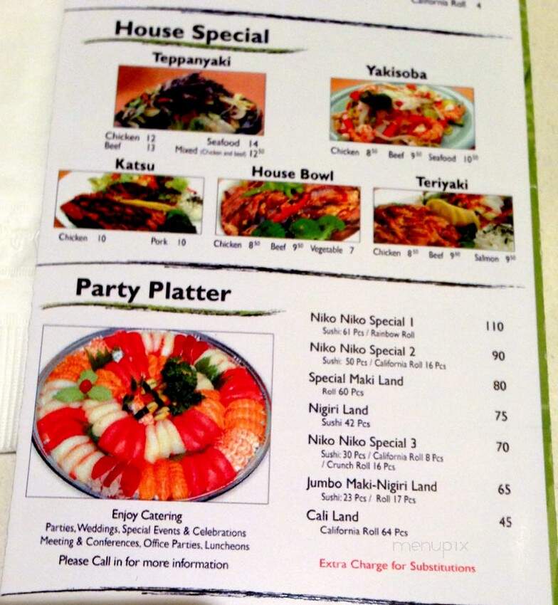 Niko Niko Sushi - Irvine, CA menu_pic