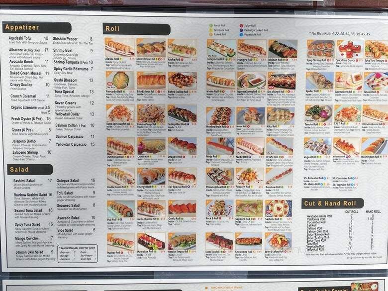 Niko Niko Sushi - Irvine, CA menu_pic